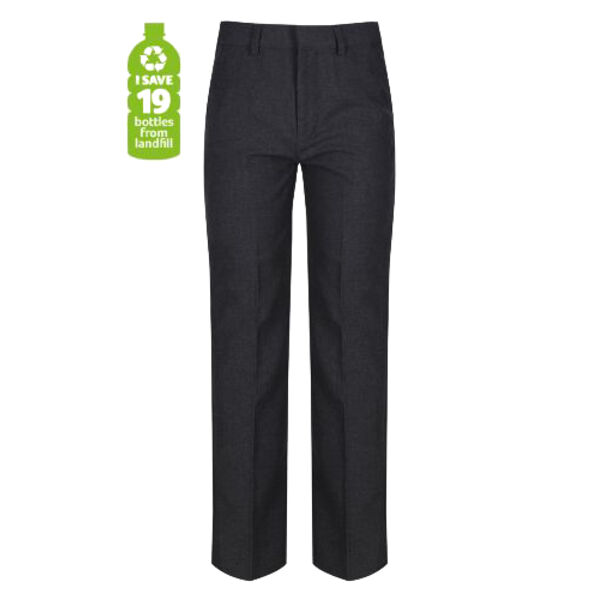 Trutex Junior Boys Classic Fit Trouser - Grey/Black Thumbnail
